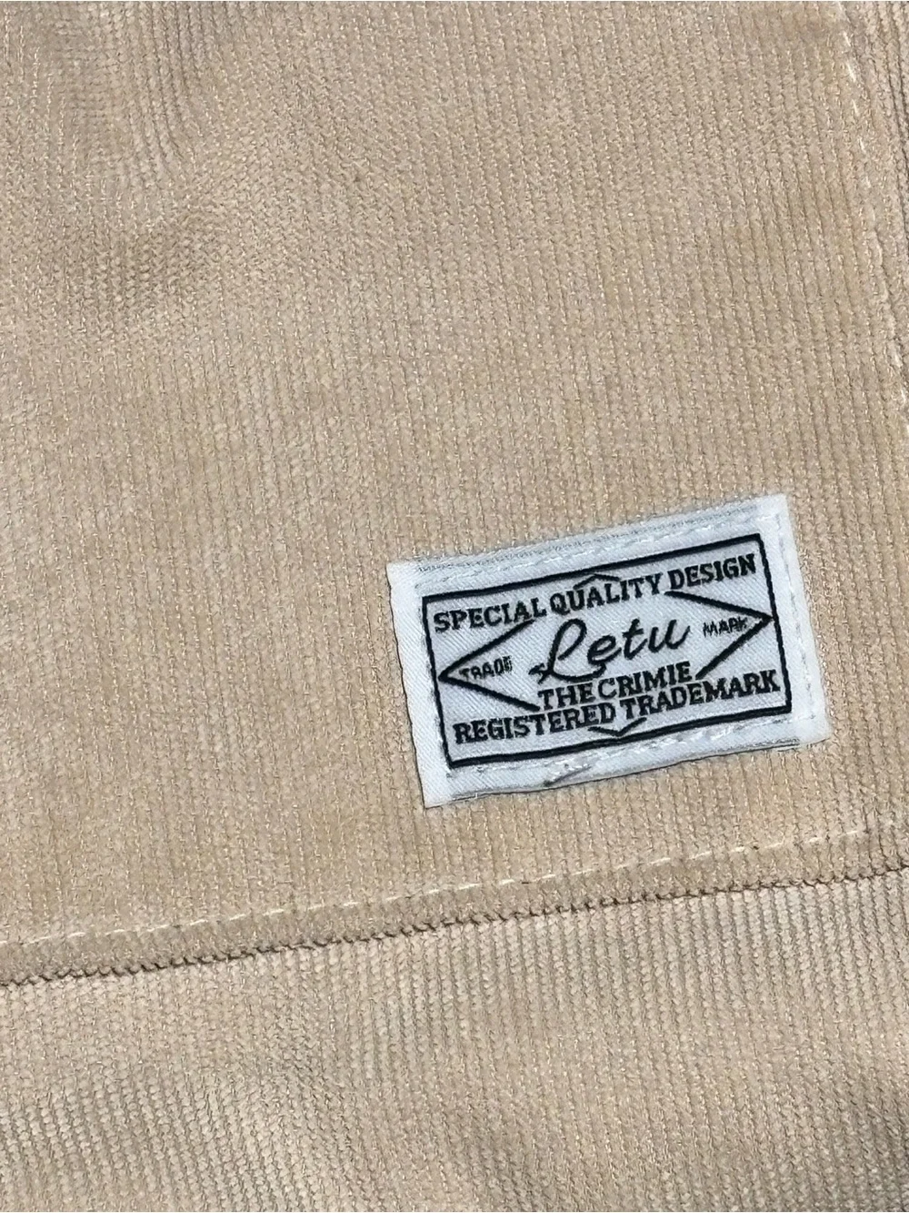 Letu Beige colored Corduroy Crossbody Tote Bag -
